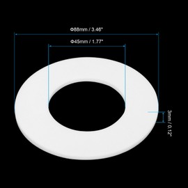 PATIKIL Flat Washers, 10 Pcs 88mm OD 45mm ID 3mm Thickness DN40 PTFE Seal Washers Flange Gasket Sealing Gasket for Faucet Pipe Water Hose