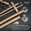 ILAISIHOME Double Curtain Rod Set:1-1/8 Inch Diameter Luxury Silver Curtain