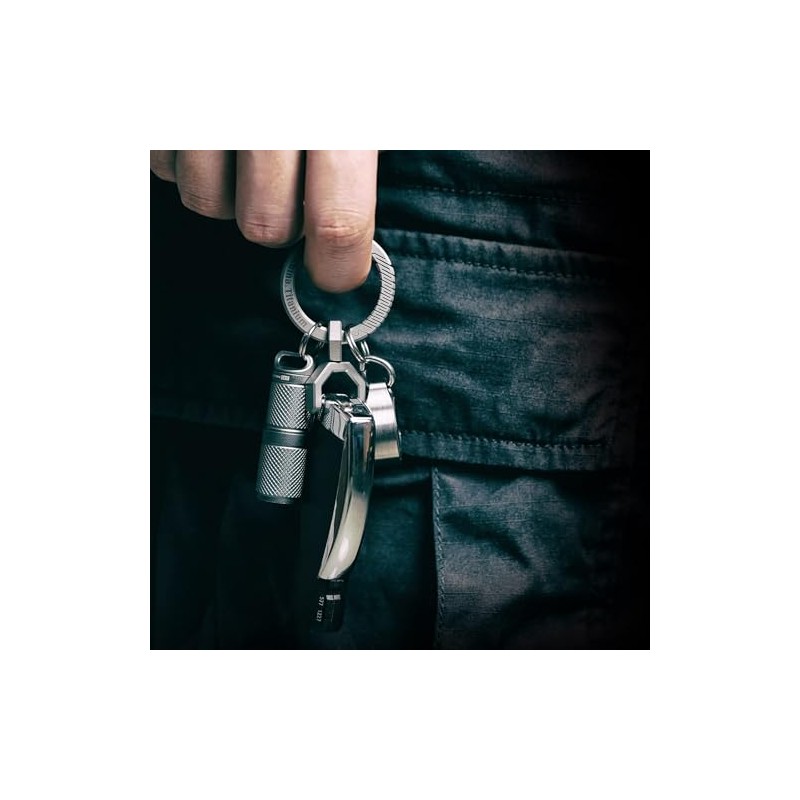 MecArmy CH10 Circle Keychain, Titanium Carabiner EDC Key Ring Clip,