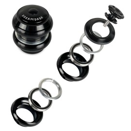 DREAMDASH Serie Sterzo 1-1/8", EC34/28.6 EC34/30, Cuscinetti a Cartuccia a Doppia Tenuta, Alluminio, S.Altezza 17,5+12=29,5 mm per MTB e Bici Urbane