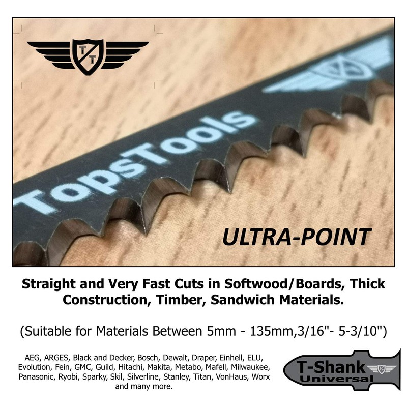 10 x TopsTools JSTT744D_2 T744D 180mmJigsaw Blades Designed for Long