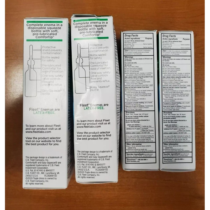 Fleet 6 Bottles: Fleet Laxative Saline Enema for Constipation 4.5oz
