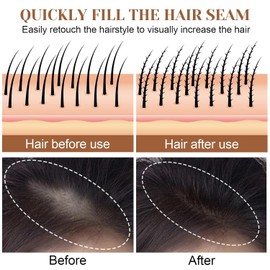 Hairline Sombra en Polvo, Raíz en Polvo para el Cabello, Cubre Rápidamente el Contorno del Cabello Sombra en Polvo, Polvo para el Contorno del Cabello a Prueba de Sudor, Tinte para la Raíz del Cabello Adelgazado Para Hombres y Mujeres (1# Black Brown, M)