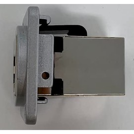 RiteAV Cat 6A D-Series Heavy Duty Chassis Panel Mount Connector Pass Through Solderless Bulkhead Coupler, Silver Metal Housing