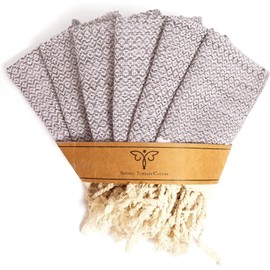 Smyrna Turkish Cotton Wash Cloths Pack of 6 | 12"x12" | Versatile Bath Towels for Bathroom, Hotel, SPA, Gym | Soft, Absorbent, Prewashed and Quick Dry Turkish Hand Towels, Blush Pink