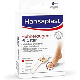 Hansaplast Hansaplast Hühneraugen Pflaster (1 x 8 Stück), Pflaster mit Salicylsäure zur Entfernung von Hühneraugen, schmerzlindernde Fußpflaster mit sicherem Halt