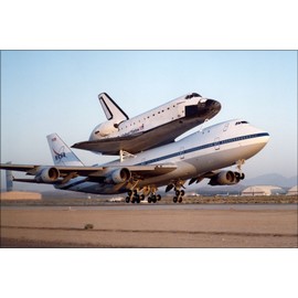 History Galore 24"x36" Gallery Poster, NASA modified Boeing 747 with the Space Shuttle Endeavour