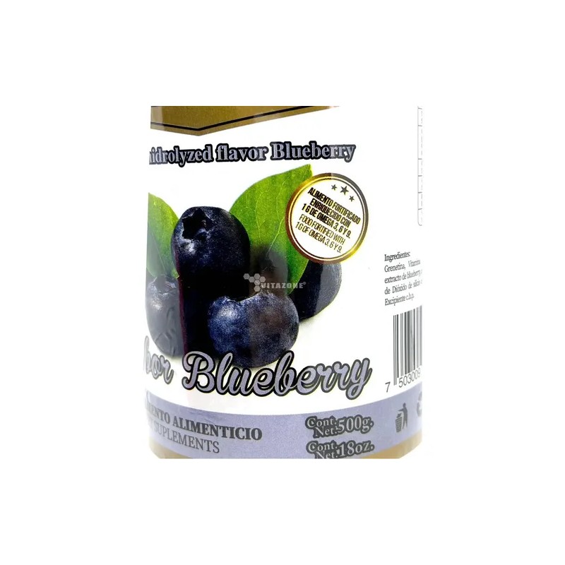 Grenetina Hidrolizada Pretty Bee con Sabor a Blueberry, Polvo de