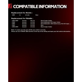 Torchbeam 31038 D537 Rear Ceramic Brake Pads and Rotors, Hardware Kit Brake Kit fits Rear For: 1991-1997 Accord, 1997 CL, 6pcs