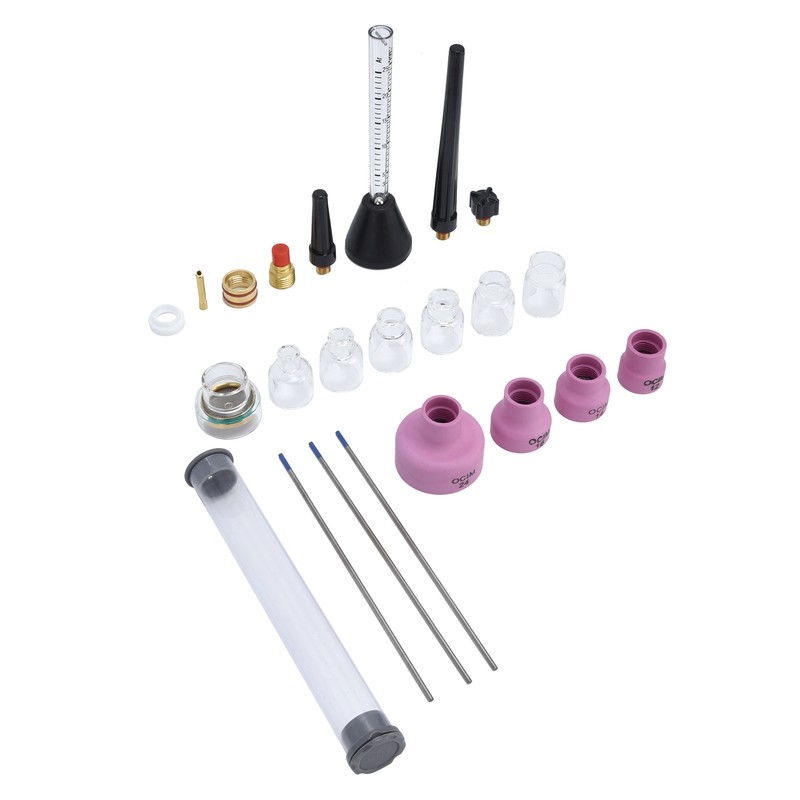 Argon Arc Welding Nozzle Kit Gas Flowmeter Tungsten Needle Sealing