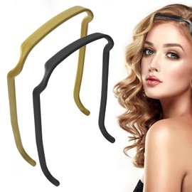 Headband, ACTOYS Pack of 2 Square Headband Hinged Headband, Women's Hair Band, Men's Headband Like Sunglasses, Curly Thick Headband Hair Accessories