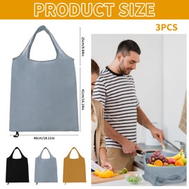 RFYTDCF 3PCS Shopping Bags Foldable, Reusable Shopper Bag Folding Lightweight Bags for Handbags Tote Bag for Daily Shopping Groceries Travel Storage