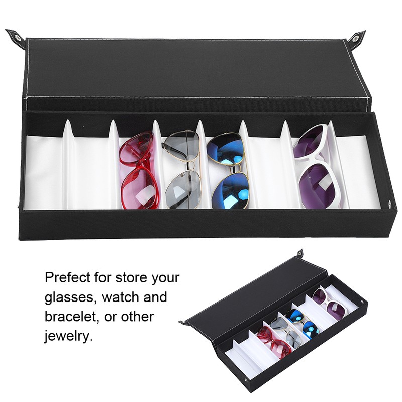8 Grids Dustproof Glasses Case Organizer Sunglasses Storage Box Jewelry
