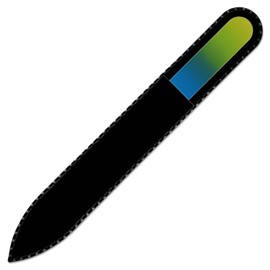 Mont Bleu Coloured Glass Nail File in Black Velvet Bag - Real Tempered Glass - Handmade in the Czech Republic