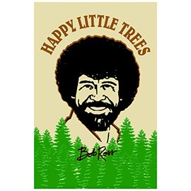 Bob Ross Happy Little Trees Art Poster - Retro Collection, 12x18