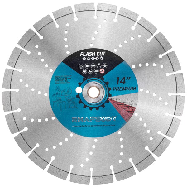 RHAPSODY 14 Inch Laser Welded Diamond Concrete Saw Blade, Segmented