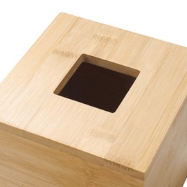 Tissue Box Cover, Square Tissue Box Holder, Bamboo Facial Paper Holder for Bathroom, Bedroom, Dinner Table, Office (1 Pack, 5.7 x 5.7 x 5.7 inch)