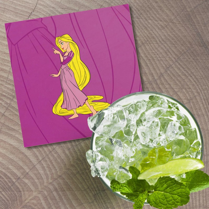 Unbranded Rapunzel Cartoon 4'' X 4'' Square Wooden Coaster