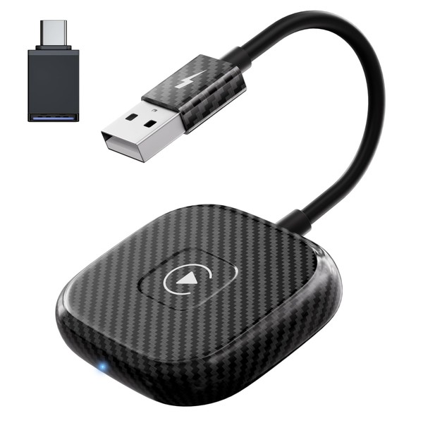 Wireless CarPlay Adapter for Apple iPhone，Wireless Carplay USB Dongle Converter