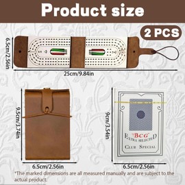 YFHUVB Cribbage Board With Pegs, Travel Cribbage Board with Full Deck of Cards and 6 Pegs, Complete Cribbage Board Game Set for Family Game Nights, Road Trips and Picnic Outings