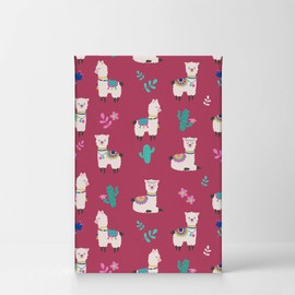 Smile Art Design Cute Alpaca and Cactus Illustration Pink Background Canvas Print Kids Room Decor Wall Art Baby Room Decor Kids Room Decor Nursery Decor - Made in The USA 40x30