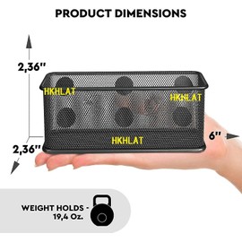 GoSupply Wise Magnetic Basket Set of 2, Black Mesh Organizer with 6 Magnets, Dry Erase Marker Holder for Whiteboard, Refrigerator, Locker, 6.3 x 3.54 x 2.28 Inches