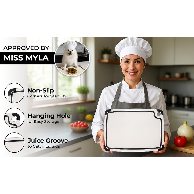 Composite Wood Cutting Board Small – BPA-Free Non-Porous Dishwasher Safe
