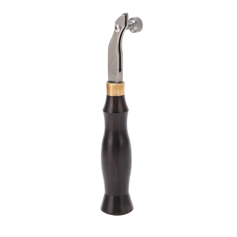 Leather Creaser 0.5mm Regulable Screw Ebony Handle Arc Design Stainless