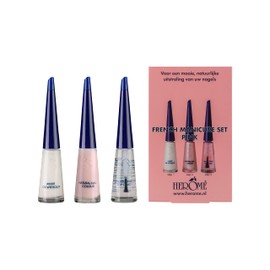 Herome French Maniküre Set Rosa (French Manicure Set Pink) - Nagellack Mit Verstärkendem Effekt, Weißer Nagellack und Überlack Für Ein French Maniküre - 3 * 10ml.