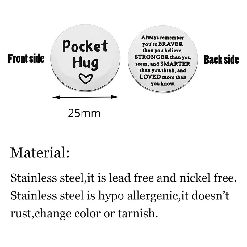 KUIYAI Pocket Hug Token Always Remember You Are Braver Than