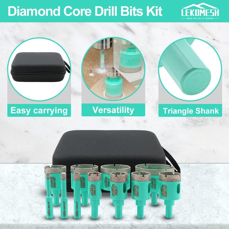 Diamond Core Drill Bits Set - LEKOMESH Tile Hole Saw