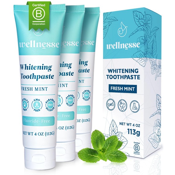 Wellnesse Wellnesse Whitening Toothpaste - Teeth Whitening Fluoride Free Natural