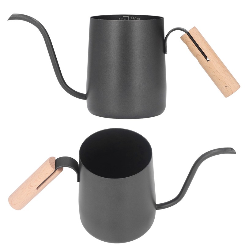 Black Stainless Steel Long Spout Drip Kettle Gooseneck Pour Over