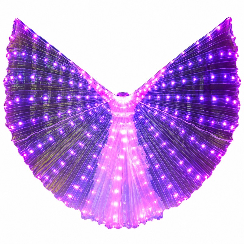 Rainbow LED Light-Up Butterfly Wings Costume, Illuminated Dance Wings for
