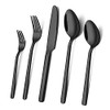 KINGSTONE Black Silverware Set, 20 PCs Black Flatware Set for 4, 18/10 Stainless steel Cutlery Set for Home Kitchen and Restaurant