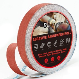 Emery Cloth Roll, 150 Grit Sandpaper Roll, 1" x 98 Feet Long Red Continuous Sand Paper Roll, Wet and Dry Emory Cloths for Metal, Polishing and Surface Treatment of Wood,Furniture