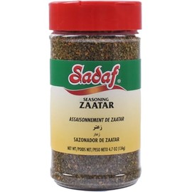 Sadaf Zaatar Seasoning - Green Zaatar Spice for Cooking and Food Seasoning - Spices & Seasonings - Middle Eastern Cuisine - Halal - 4.7 oz PET Bottle with Shaker Top