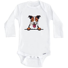 Jack Russell Terrier Dog Breed Cute One Piece Baby Bodysuit v2 (Long Sleeve), 12 Months White