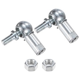 M METERXITY 2-Pack CS10 Ball Head Rod End Bearing, M5x0.8 Right Male Thread and Left Female Thread Self-lubricating Carbon Steel Angle Ball Joint Socket End Fitting for Automotive