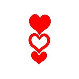 Perforated 3 Part Heart Tanning Stickers, Roll of 1000#