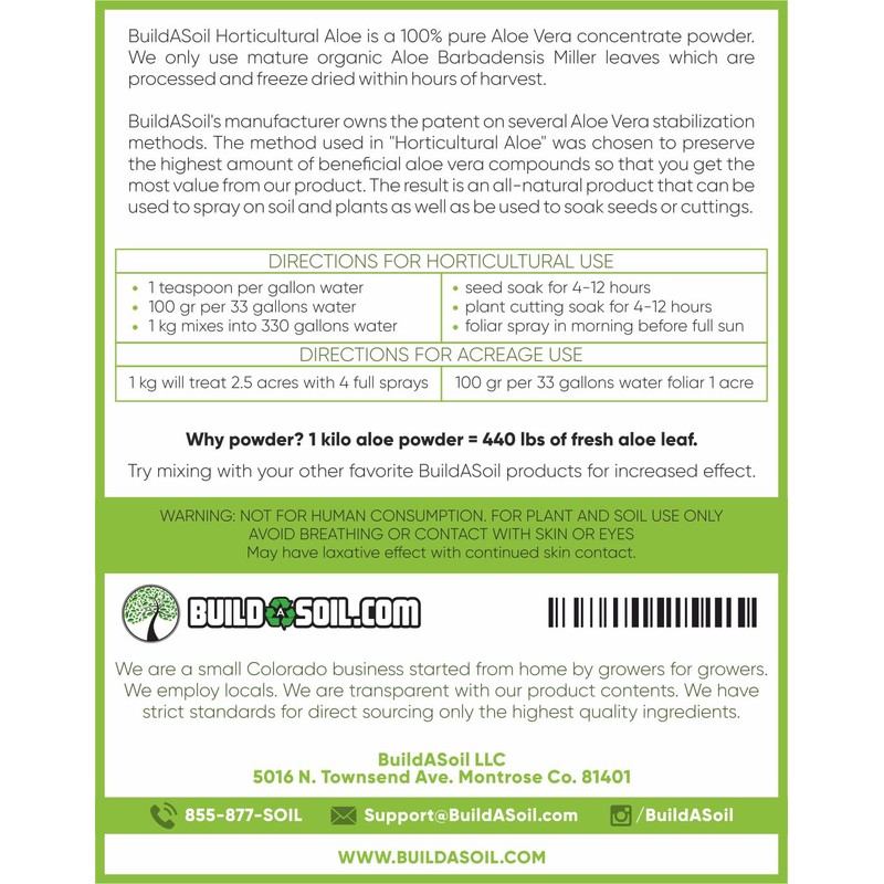 BuildASoil Horticultural Aloe (1 Ounce)