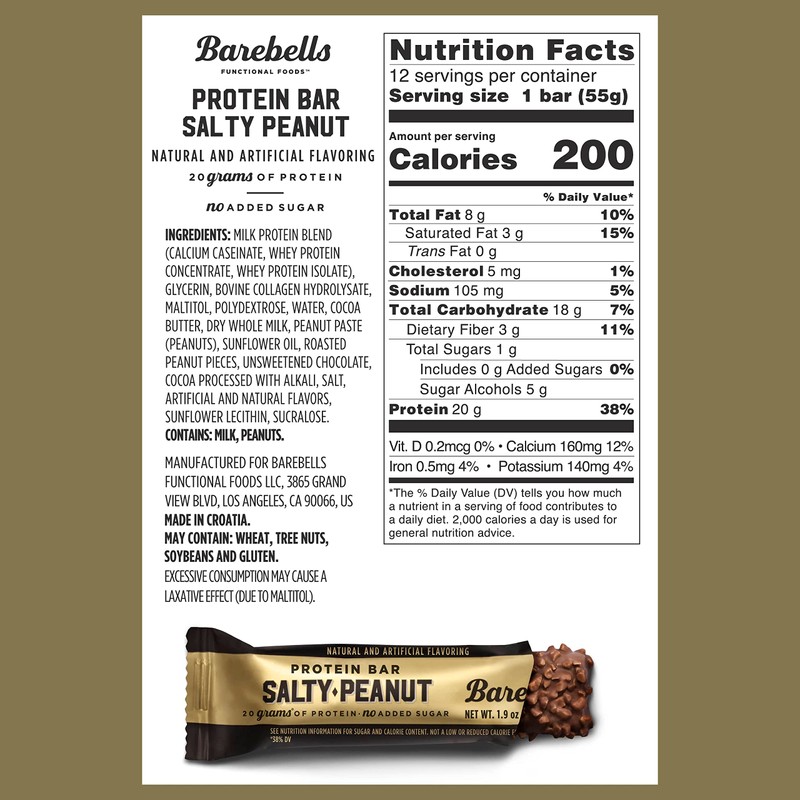 Barebells Protein Bars Salty Peanut - 12 Count, 20g High