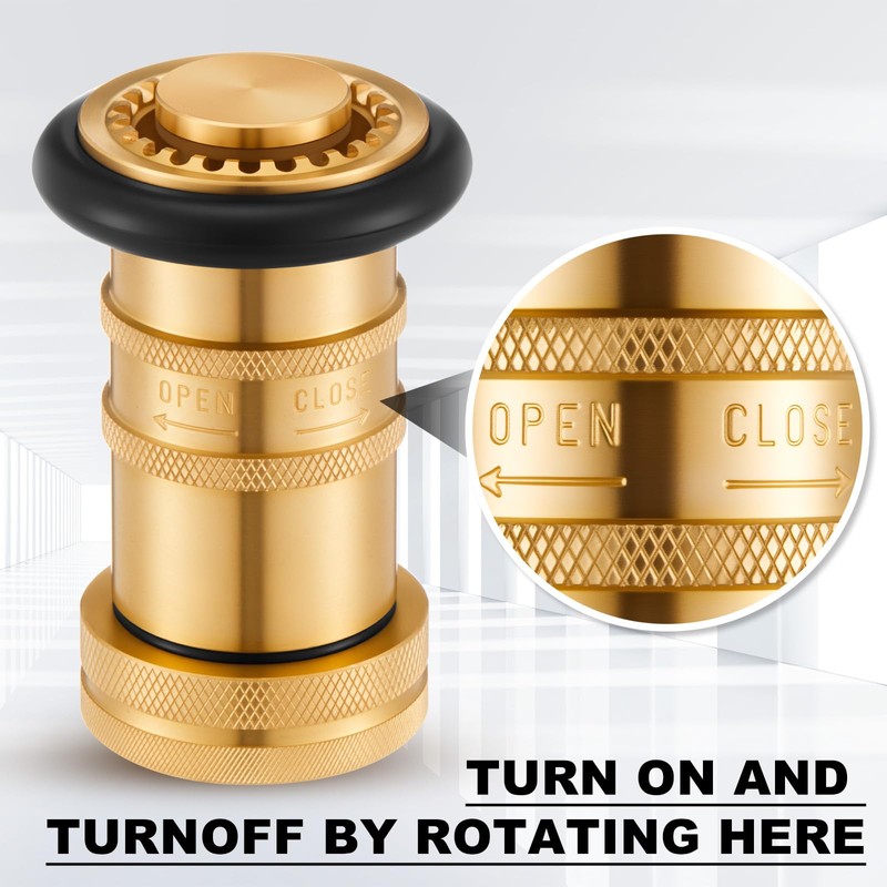 Shimeyao 2 Pcs 1" NPT/NPSH Fire Hose Nozzle Brass Fire