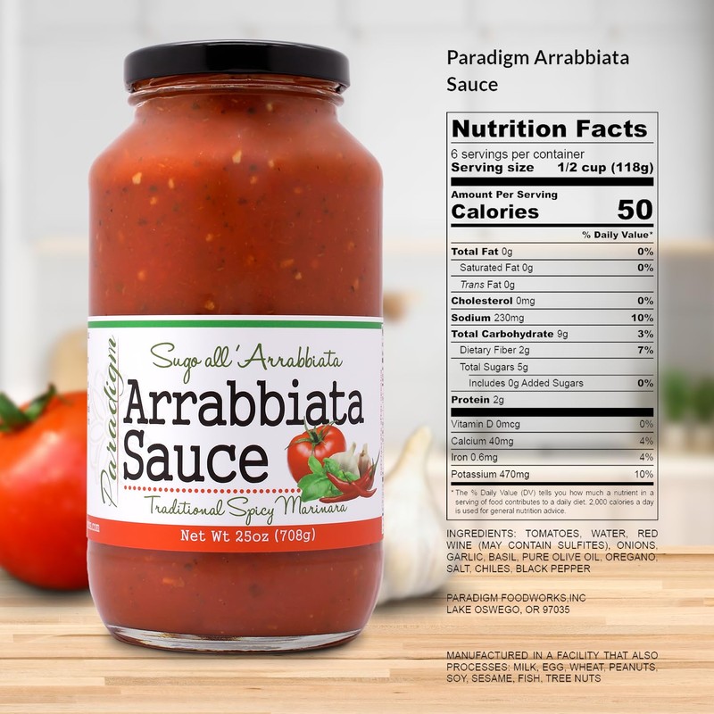 Paradigm Foodworks Arrabbiata Sauce, 25 Ounce