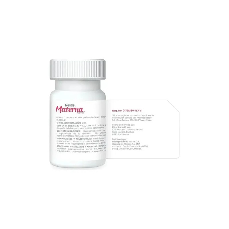Suplemento Multivitamínico Nestlé Materna Frasco 30 Tabletas