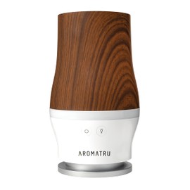 AromaTru Smart Aromatherapy Waterless Oil Diffuser with WiFi Capability and App – Combine and Diffuse up to 4 Bottles of Essential Oils Simultaneously – No Water, No Mess (Rich Walnut)