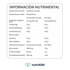 Suplemento Alimenticio Nutriadn Inositol Myo Chiro Nac 300g Sabor
