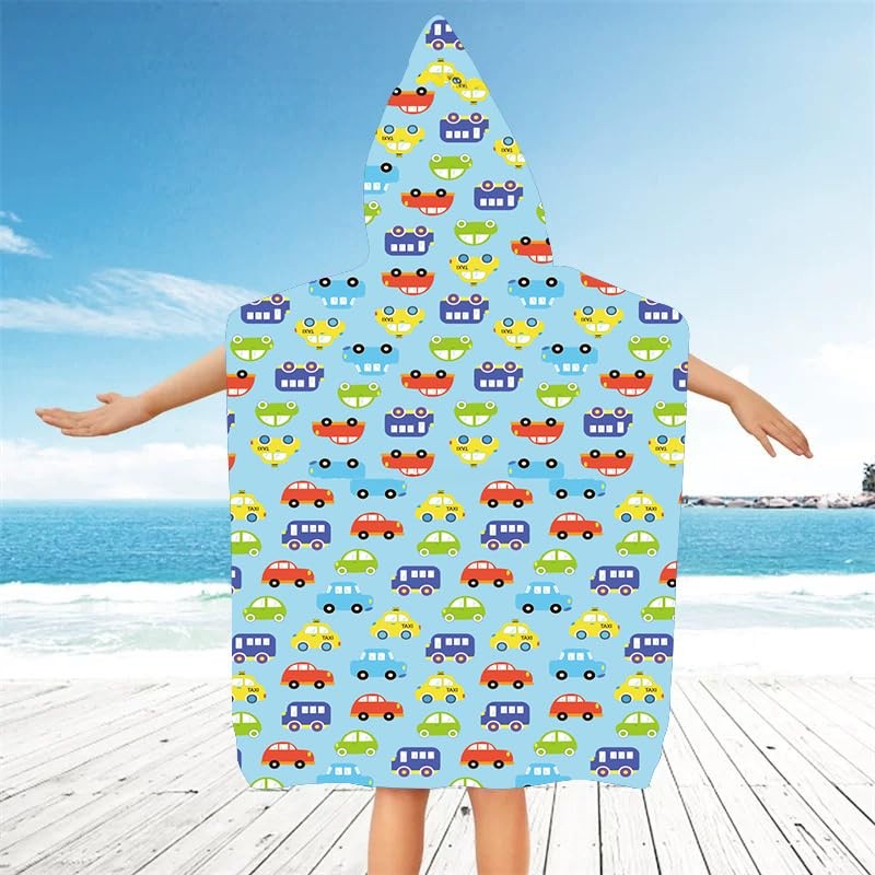 FEBE Bath Poncho Children's Bath Towel with Hood Bathrobe for
