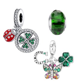 LNQOBU 925 Sterling Silver Charms for Bracelets and Necklaces Clip/Stopper Charms Beads Pendants Jewelry Gifts for Women