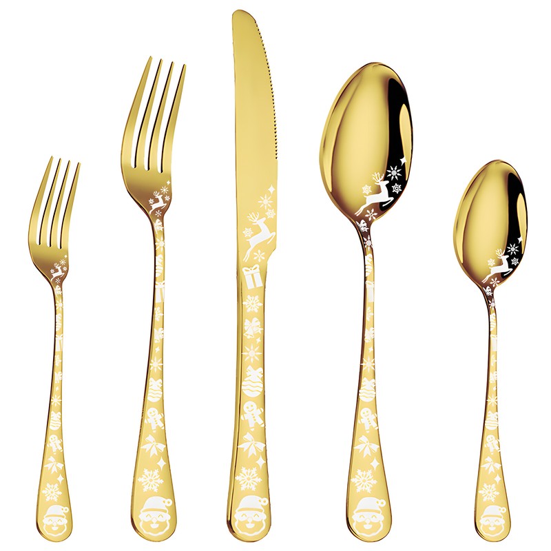 20-Piece Gold Silverware Set Service for 5 Stainless Steel Flatware
